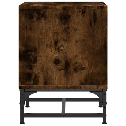 Нощни шкафчета със стъклени врати 2 бр опушен дъб 35x37x50 см