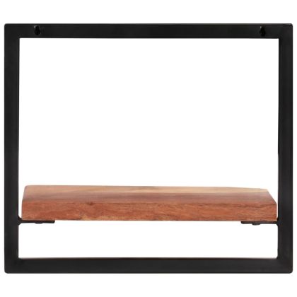 Стенни рафтове 2 бр 40x24x35 см акациево дърво масив и стомана