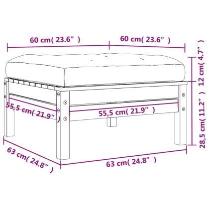 Градински табуретки с възглавници 2 бр восъчнокафяв бор масив