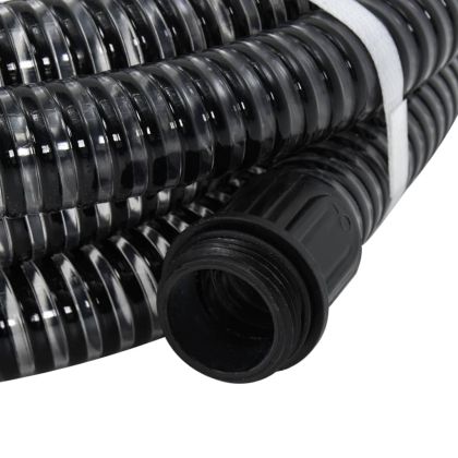 Смукателен маркуч с месингови съединители черен 1,1" 20 м PVC