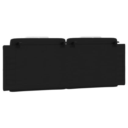 Мека табла за легло Viana, черна и бяла, 120 см, изкуствена кожа