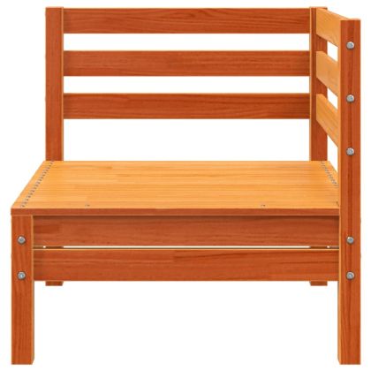 Градински ъглов диван, восъчнокафяв, бор масив