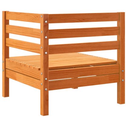 Градински ъглов диван, восъчнокафяв, бор масив