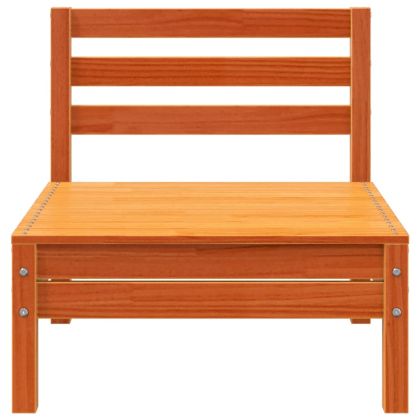 Градински диван, 3-местен, восъчнокафяв, бор масив