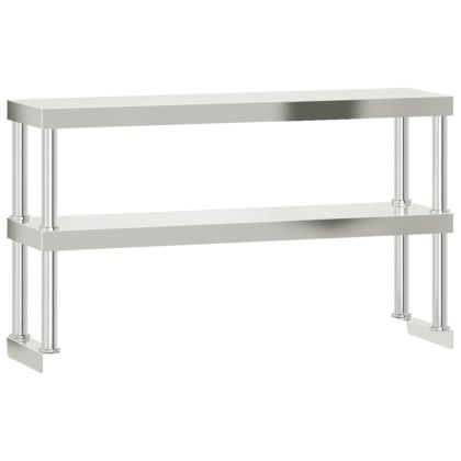 Кухненска работна маса с рафт 110x55x150 см неръждаема стомана