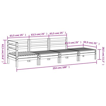 Градински диван, 4-местен, дугласко дърво масив