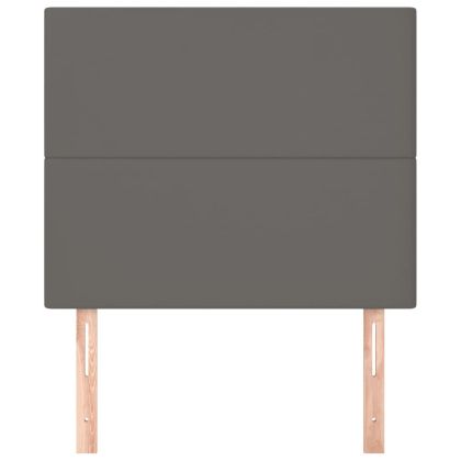 Табла за легло, сива, 100x5x118/128 см, изкуствена кожа