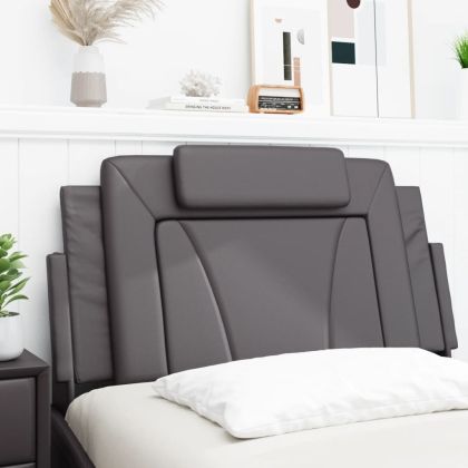 Мека табла за легло Viana, сива, 100 см, изкуствена кожа