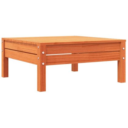 Градински диван с възглавници и табуретка за крака, бор масив