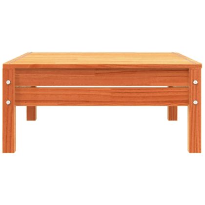 Градински диван с възглавници и табуретка за крака, бор масив