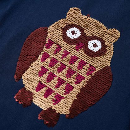 Детска тениска с дълъг ръкав, нейви, 104