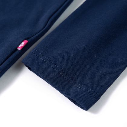 Детска тениска с дълъг ръкав, нейви, 104