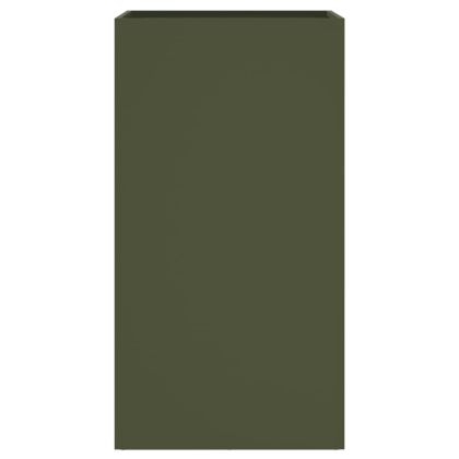 Кашпа, маслиненозелена, 42x38x75 см, стомана