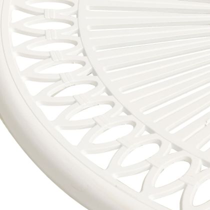 Градинска маса, бяла, 62x62x65 см, лят алуминий