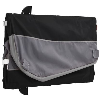 Ремарке за велосипед, черно и сиво, 45 кг, желязо