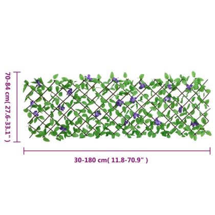 Решетка от изкуствен бръшлян разширяема 5 бр зелена 180x70 см