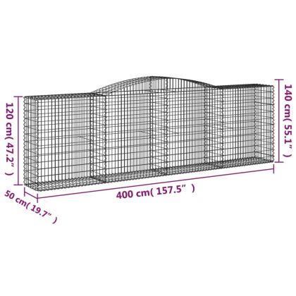Габионни кошници арка 25 бр 400x50x120/140см поцинковано желязо