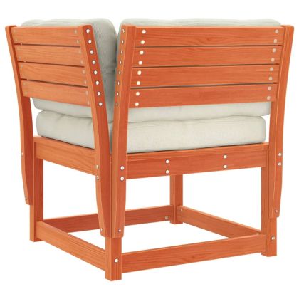 Градински комплект с възглавници, 6 части, восъчнокафяв