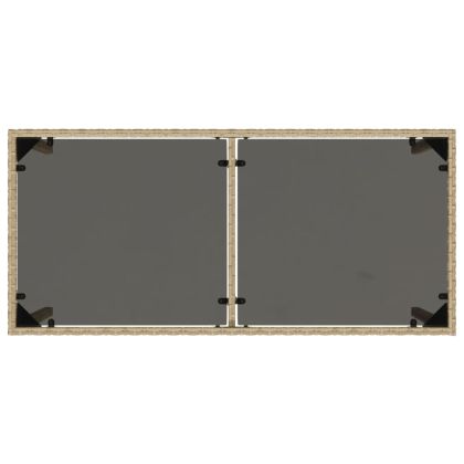 Градински комплект с възглавници, 5 части, бежов полиратан