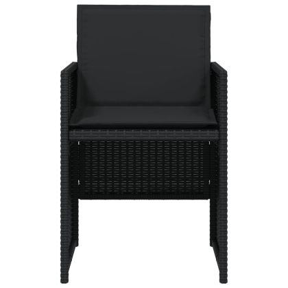 Градински трапезен комплект възглавници 5 части черен полиратан