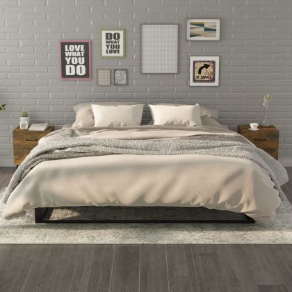 Нощни шкафчета, 2 бр, опушен дъб, 40x35x47,5 см