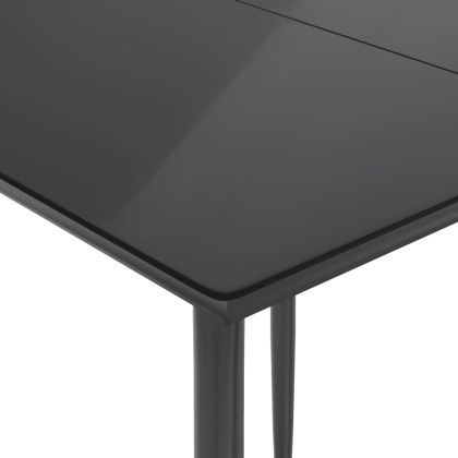 Градински комплект от 3 части с възглавници черни полиратан