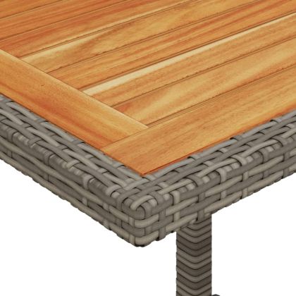 Бистро комплект с възглавници 3 части сив полиратан