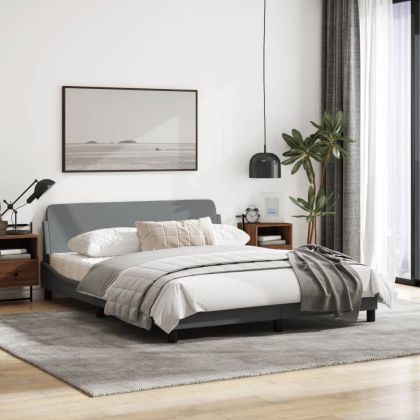 Рамка за легло Dover, светлосива, 160x200 см, плат