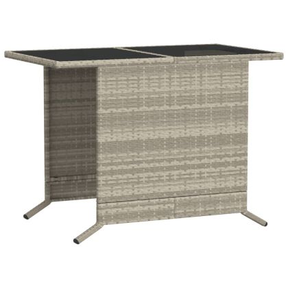 Бистро комплект с възглавници 3 части светлосив полиратан