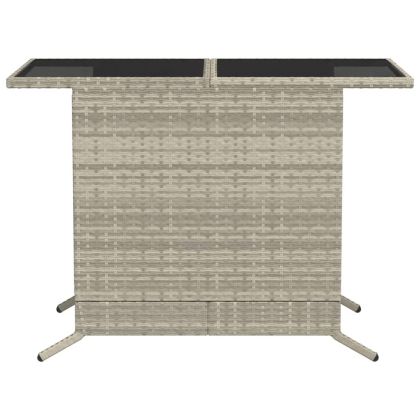 Бистро комплект с възглавници 3 части светлосив полиратан