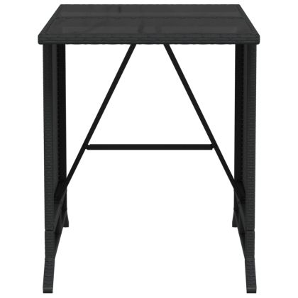 Бистро комплект с възглавници 3 части черен полиратан