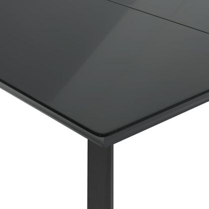 Градински трапезен комплект възглавници 5 части черен полиратан