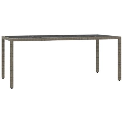 Градински трапезен комплект 7 части с възглавници сив полиратан