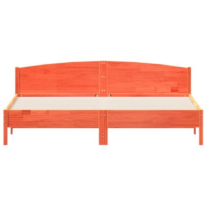 Рамка за легло без матрак, восъчнокафяв, 200x200 см, бор масив