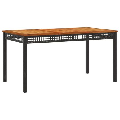 Градински комплект от 3 части с възглавници черни полиратан