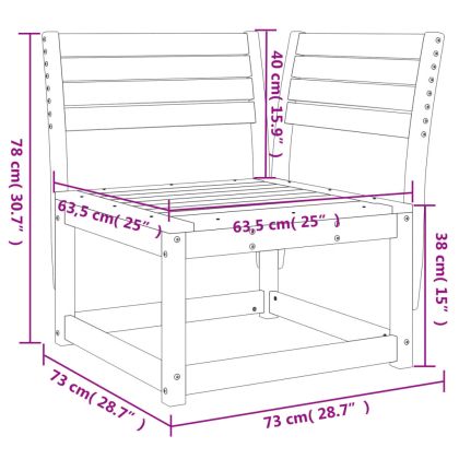 Градински ъглов диван, 73x73x78 см, борово дърво масив