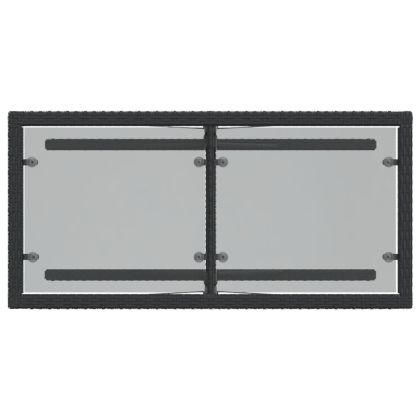 Бистро комплект с възглавници 3 части черен полиратан