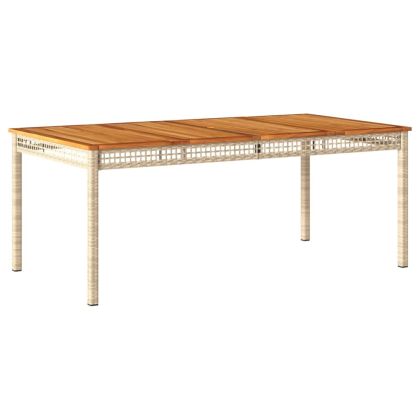 Градински комплект с възглавници, 9 части, бежов полиратан