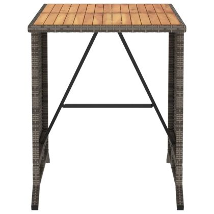 Бистро комплект с възглавници 3 части сив полиратан