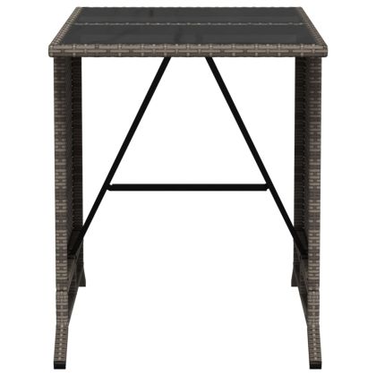 Бистро комплект с възглавници 3 части сив полиратан