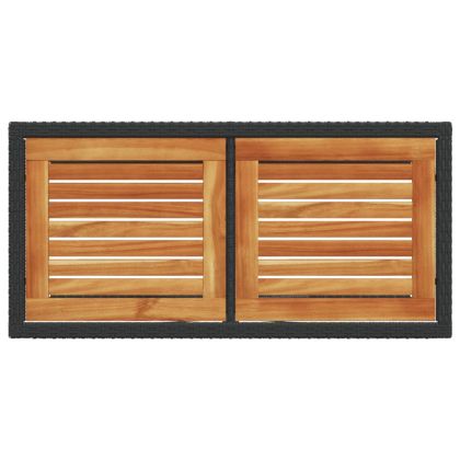 Бистро комплект с възглавници 3 части черен полиратан