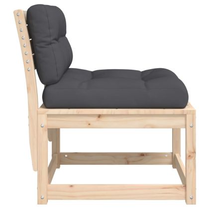 Градински диван с възглавници, борово дърво масив