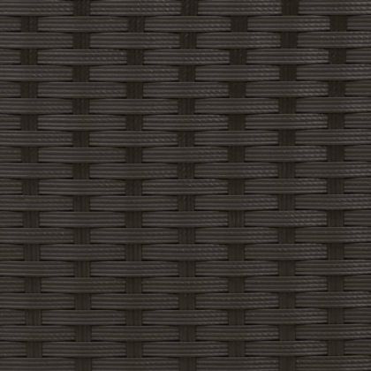 Двуместен градински диван с табуретки, черен, полиратан