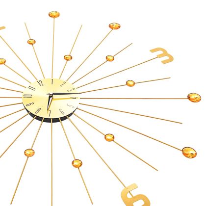 Стенен часовник, метал, 70 см, златист