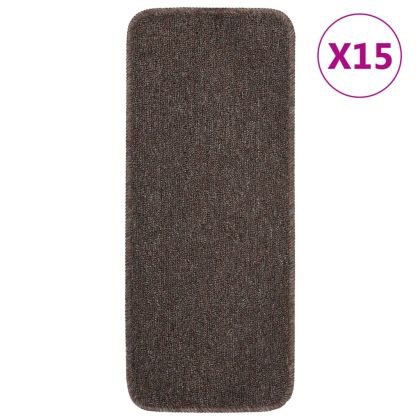 Противоплъзгащи стелки за стълби, 15 бр, 60x25 см, кафяви
