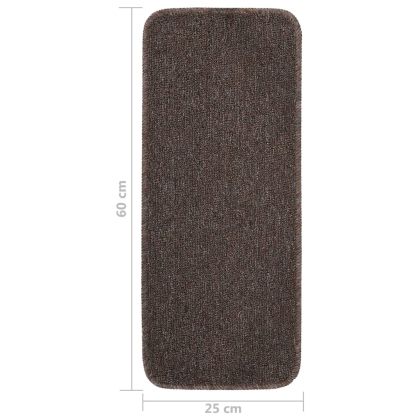 Противоплъзгащи стелки за стълби, 15 бр, 60x25 см, кафяви