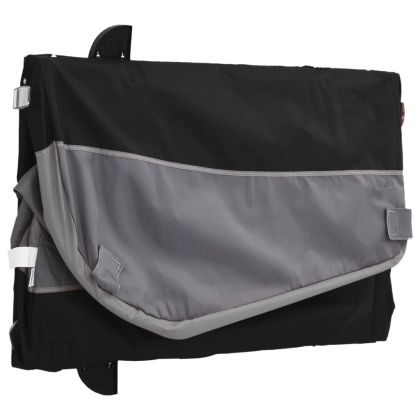 Ремарке за велосипед, черно и сиво, 45 кг, желязо