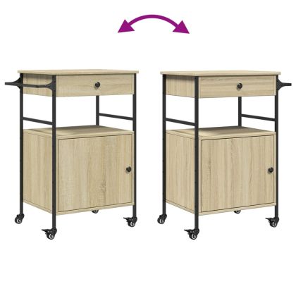 Кухненска количка, дъб сонома, 56x43x89,5 см, инженерно дърво