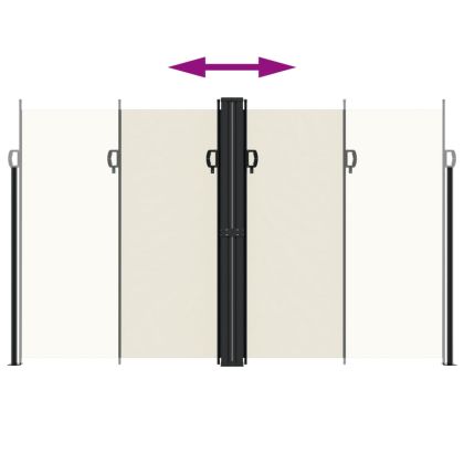 Прибираща се странична тента, кремава, 200x1200 см