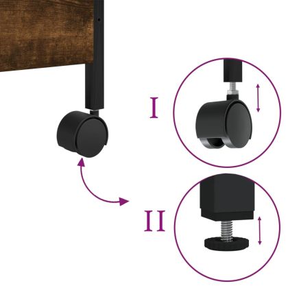 Кухненска количка, опушен дъб, 50x30x70 см, инженерно дърво